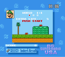 BS Super Mario USA 1st (English & Music) Title Screen
